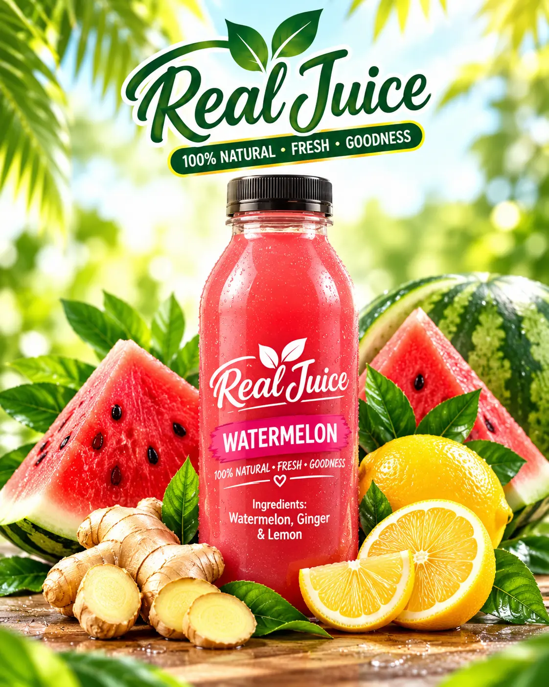 Watermelon juice bottle